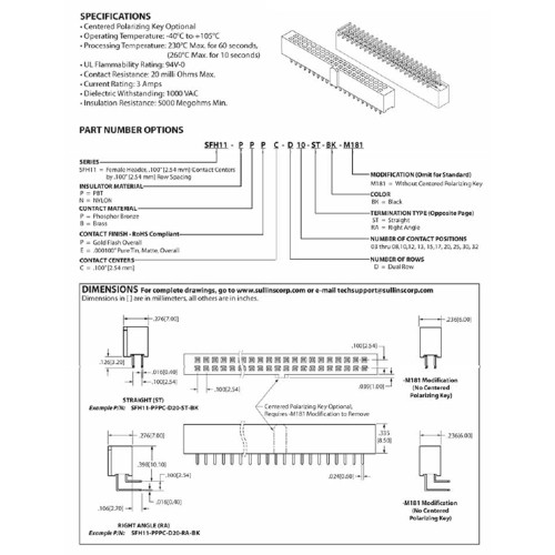 Card Edge Header 2.54mm [.100"] Contact Centres (Female)