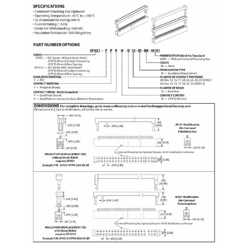 Card Edge Header 2.00mm [.079"] Contact Centres (Female)