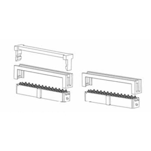 Card Edge Header 1.27mm [.0.50"] Contact Centres, 2.54mm [.100"] Row Spacing (Female)