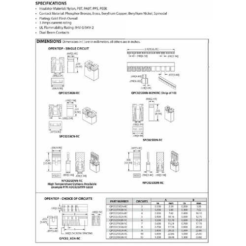 Card Edge Header 2.54mm [.100"] Contact Centres Open/Closed Top Jumper