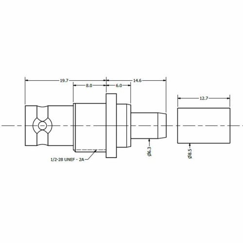 XBT-1064-NGXX - BNC Bulkhead Cable Mounted Socket