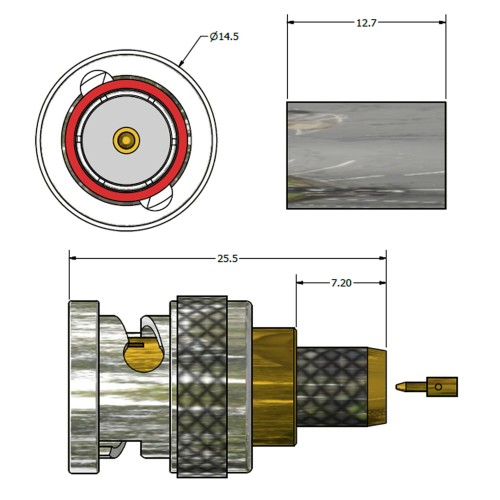 XBT-1068-BGXX - BNC Plug for 12G Applications (Professional Version)