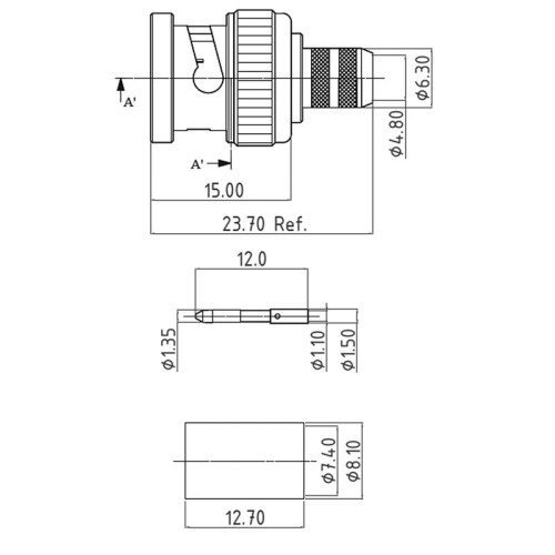XBT-1069-NGXX - BNC Plug for 12G Applications (Standard Version)