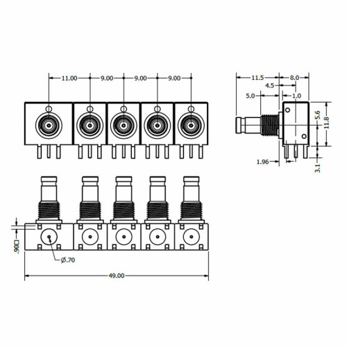 XGT-RXXX-XXXX - Multi-Port Connector System (Right Angled)