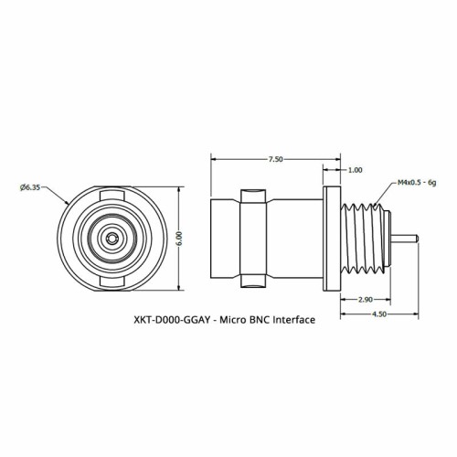 XKT-D000-GGAY - Micro BNC Interface for Changeable Interface Connector Systemⓟ