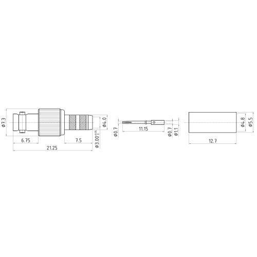 XPT-D002-NGBA - Micro BNC Cable Terminated Free Socket for 12G Applications