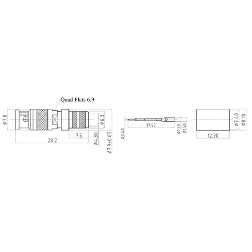 XPT-D004-NGAS - Micro BNC Cable Terminated Plug for 12G Applications