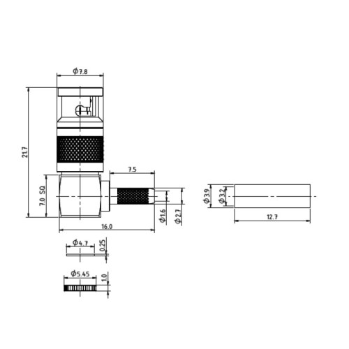 XPT-D005-NGAF - Micro BNC Cable Terminated Plug for 12G Applications