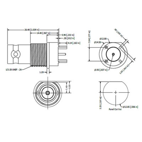 C-SX-190 - Top Entry Bulkhead BNC Connector