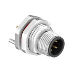 CC12-XXP-FD07-PBSX – M12 Front Fastening Shielded Die Cast Plug (D Code)