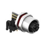 CC12R-08S-FX-PBS – M12 Right Angle Shielded Socket (X Code)