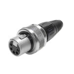 AXCS-XS-ZNPG1-BI – 3 to 5 Pin XLR/DMX Straight Cable Mounted Socket with lock ring for cables up to 4.7 mm