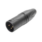AXCS-XP-ZBDG1-B  – 3 to 5 Pin XLR/DMX Straight Cable Mounted Plug for cables up to 4.7 mm