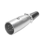 AXCS-XP-ZNDS3-BG – 3 to 5 Pin XLR/DMX Straight Cable Mounted Plug for cables up to 6.4mm