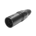 AXCS-XP-ZBDG4-B– 3 to 5 Pin XLR/DMX Straight Cable Mounted Plug for cables between 4.8-6.9mm