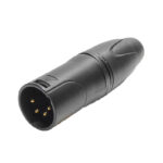 AXCS-XP-ZPTG1-B  – 3 to 5 Pin XLR/DMX Straight Cable Mounted Plug for cables up to 4.7 mm