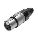 AXCS-XS-ZNPN1-B – 3 to 5 Pin XLR/DMX Straight Cable Mounted Socket for cables up to 4.7 mm