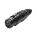AXCS-XS-ZPPN1-B – 3 to 5 Pin XLR/DMX Straight Cable Mounted Socket for cables up to 4.7 mm