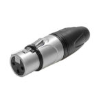 AXCS-XS-ZSBG1-B – 3 to 5 Pin XLR/DMX Straight Cable Mounted Socket for cables up to 4.7 mm