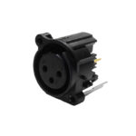 AXPS-3S-P1PGA – 3 Pin Straight Panel Mounted XLR Socket