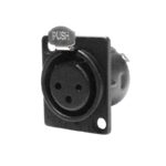AXSS-3S-ZBPNB-P – 3 Pin Straight Panel Mounted XLR Socket with Push Button