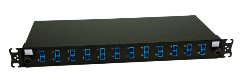 2.19inch 1U 24 Fibre SC Singlemode Sliding Fibre Patch Panel
